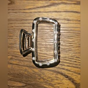 Gold Hair Claw with Faux Pearl Accents BNIB